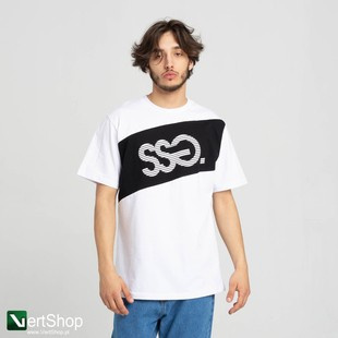 SMOKESTORY Koszulka STRIPPED LOGO BIAŁY