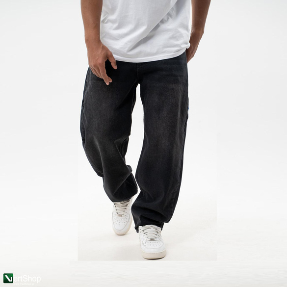 JIGGA WEAR Spodnie Jeansowe Super Baggy Cargo Męskie Czarne Jigga Wear Crown