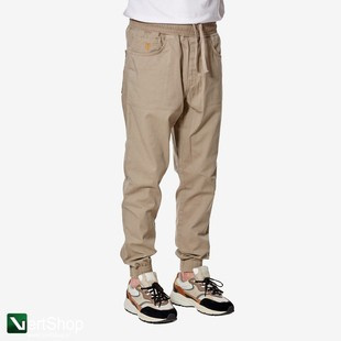 B.O.R Spodnie jogger SKIN FIT BOR beżowe tkanina