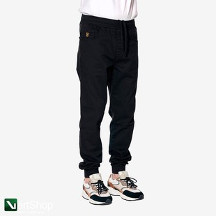 B.O.R Spodnie jogger SKIN FIT BOR czarna tkanina