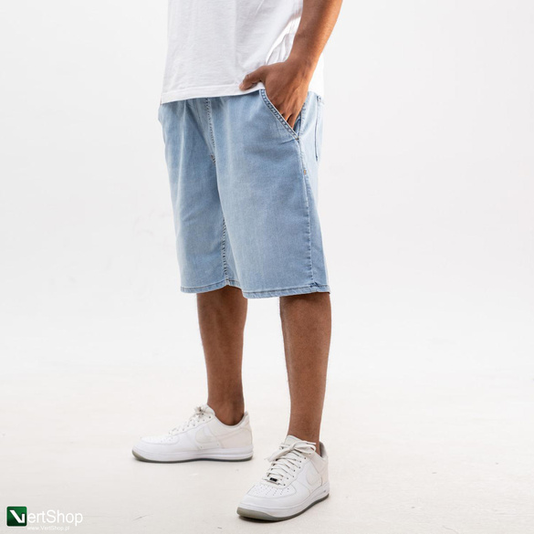 Lucky Dice LD Classic Krótkie Spodenki Jeansowe Baggy Męskie Jasne Niebieskie / Złote