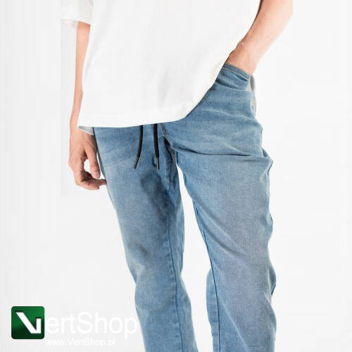 MORO SPORT Spodnie Joggery Męskie Blue MoroJeans Jasnoniebieskie Sprane