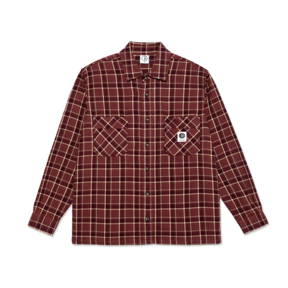 Koszula Polar Mike LS Shirt | Flannel (Oxblood Check)
