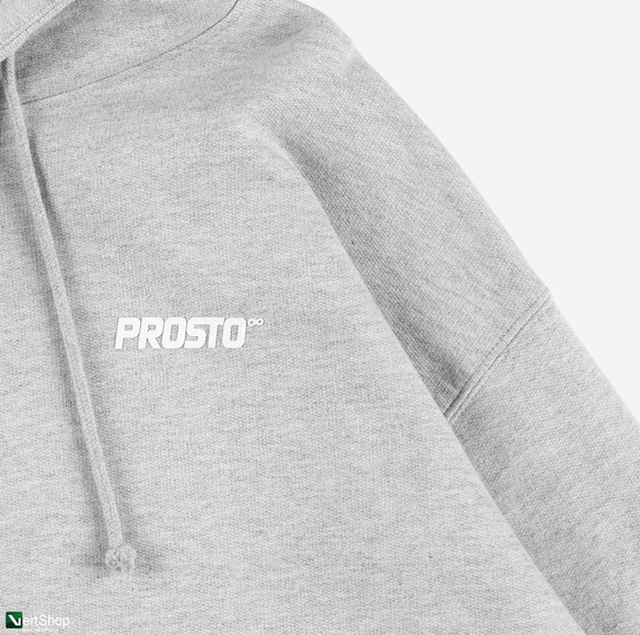 PROSTO Kaptur  Zip Hoodie Logo Gray