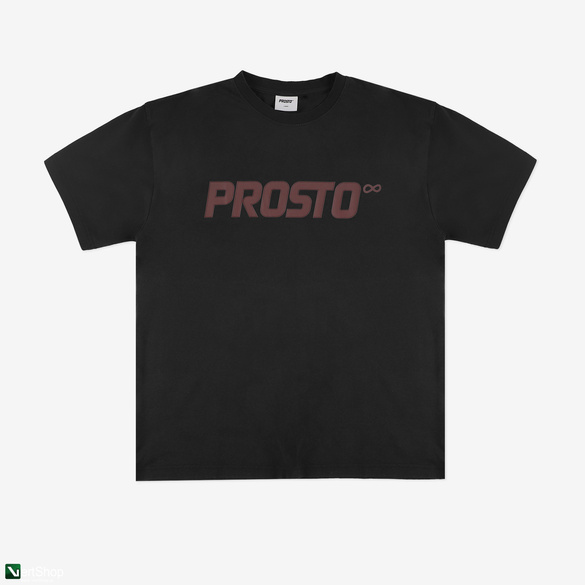 PROSTO T-shirt Big Log Washed Black