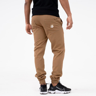 JIGGA WEAR Spodnie Materiałowe Jogger Męskie Brązowe Jigga Wear Crown