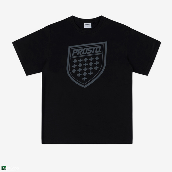 PROSTO Shield t-shirt bawełniany slim czarny