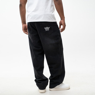 Lucky Dice LD Clothing Spodnie Jeansowe Baggy Męskie Czarne / Białe