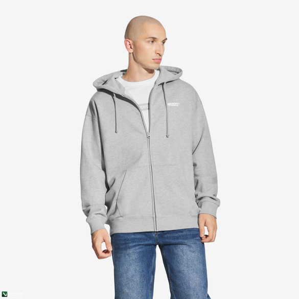 PROSTO Kaptur  Zip Hoodie Logo Gray