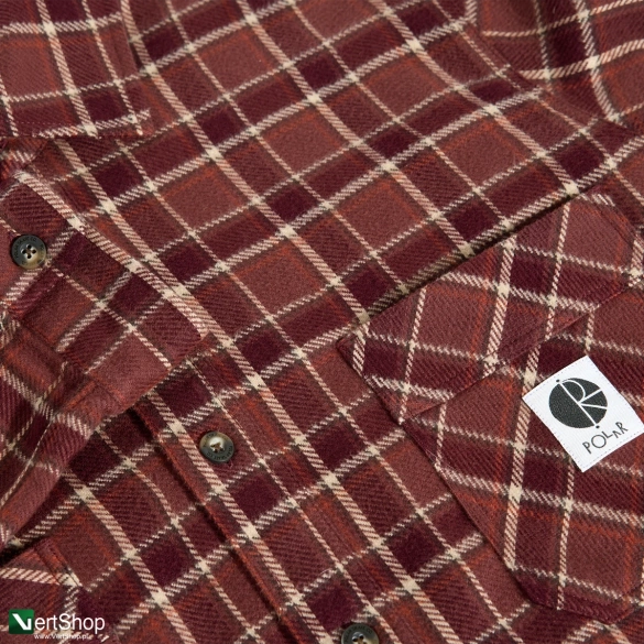 Koszula Polar Mike LS Shirt | Flannel (Oxblood Check)