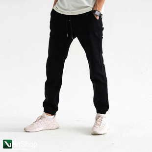 MORO SPORT Spodnie jogger Classic Stitching Pocket  Black jeans