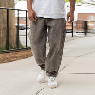 JIGGA WEAR Spodnie Jeansowe Baggy Męskie Jasne Brązowe Jigga Wear Crown