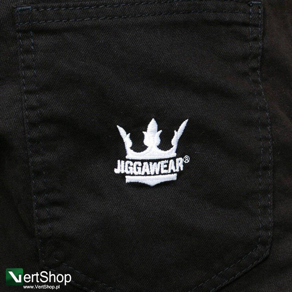 JIGGA WEAR Spodnie Jeansowe Jogger Ze Ściągaczem Męskie Czarne Jigga Wear Crown