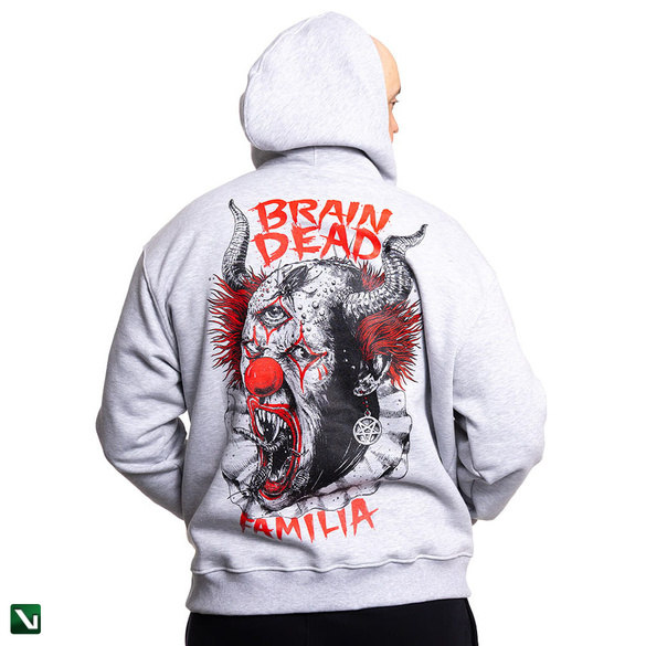 BRAINDEADFAMILIA  CLOWN BLUZA KAPTUR ZIP SZARA