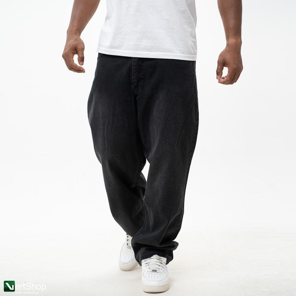 Lucky Dice LD Clothing Spodnie Jeansowe Baggy Męskie Czarne / Białe