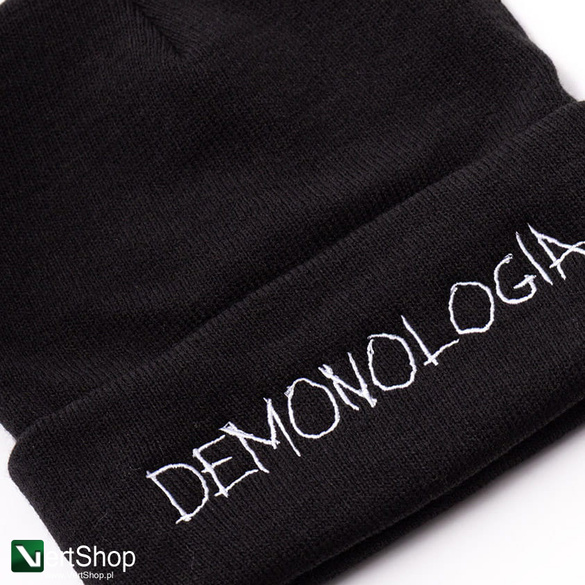 DEMONOLOGIA - LETTERING CZAPKA ZIMOWA CZARNA