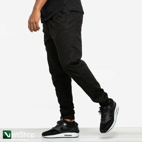 JIGGA WEAR Spodnie Jeansowe Jogger Ze Ściągaczem Męskie Czarne Jigga Wear Crown