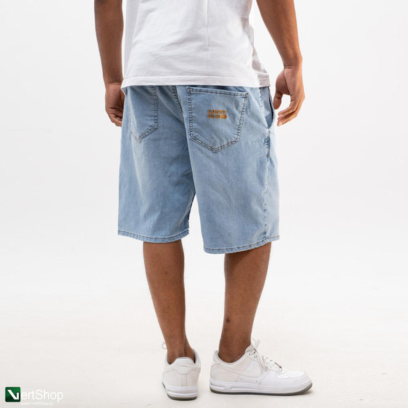Lucky Dice LD Classic Krótkie Spodenki Jeansowe Baggy Męskie Jasne Niebieskie / Złote