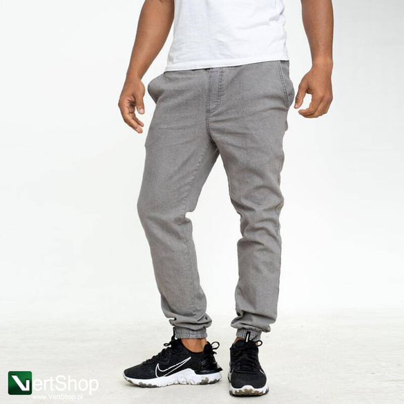 JIGGA WEAR Spodnie Jeansowe Jogger Ze Ściągaczem Jigga Wear Crown Raw Szare