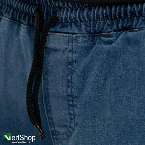 JIGGA WEAR Spodnie Jeansowe Jogger Ze Ściągaczem Męskie Niebieskie Jigga Wear Crown