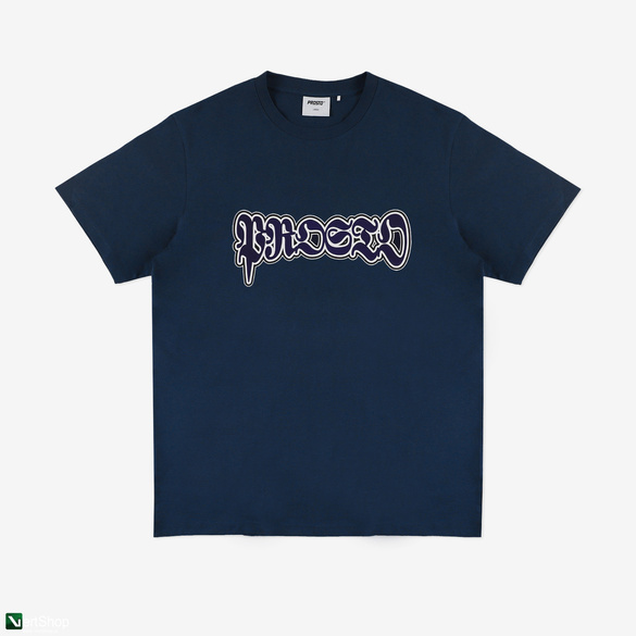 PROSTO Graffiti t-shirt bawełniany granatowy
