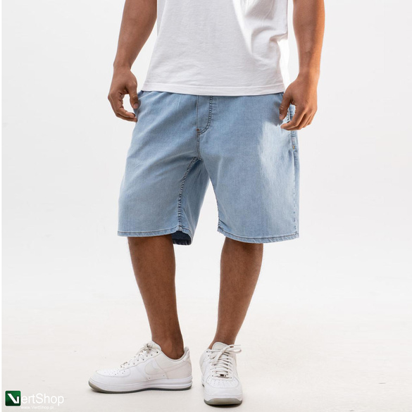 Lucky Dice LD Classic Krótkie Spodenki Jeansowe Baggy Męskie Jasne Niebieskie / Złote