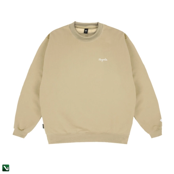 crewneck Magenta Script Crewneck (Beige)
