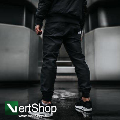 JIGGA WEAR Spodnie Materiałowe Jogger Jigga Crown Stitch Czarne / Białe