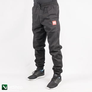 B.O.R Biuro Ochrony Rapu-Jogger Fit Guma Strecz Spodnie New Kwadrat Czarna tkanina