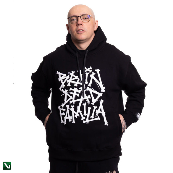 BRAINDEADFAMILIA  BONES BLUZA KAPTUR CZARNA
