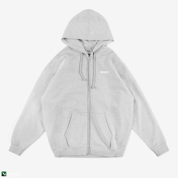 PROSTO Kaptur  Zip Hoodie Logo Gray
