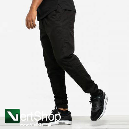 JIGGA WEAR Spodnie Materiałowe Jogger Jigga Crown Stitch Czarne / Białe