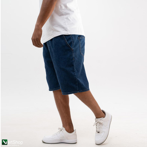 Lucky Dice LD Classic Krótkie Spodenki Jeansowe Baggy Męskie Niebieskie / Złote 