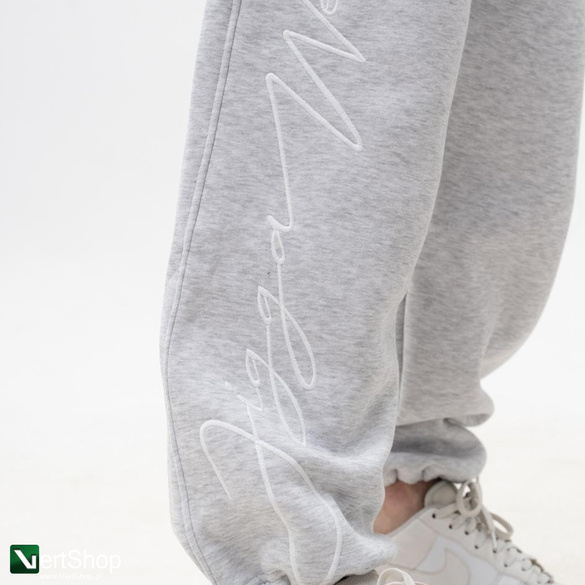 JIGGA WEAR Spodnie Dresowe Baggy Męskie Szare Jigga Wear Written Tag