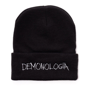 DEMONOLOGIA - LETTERING CZAPKA ZIMOWA CZARNA