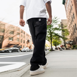 JIGGA WEAR Spodnie Jeansowe Baggy Męskie Sprane Czarne Jigga Wear Crown