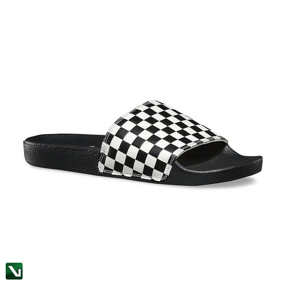 klapki slide-on  (checkerboard) white