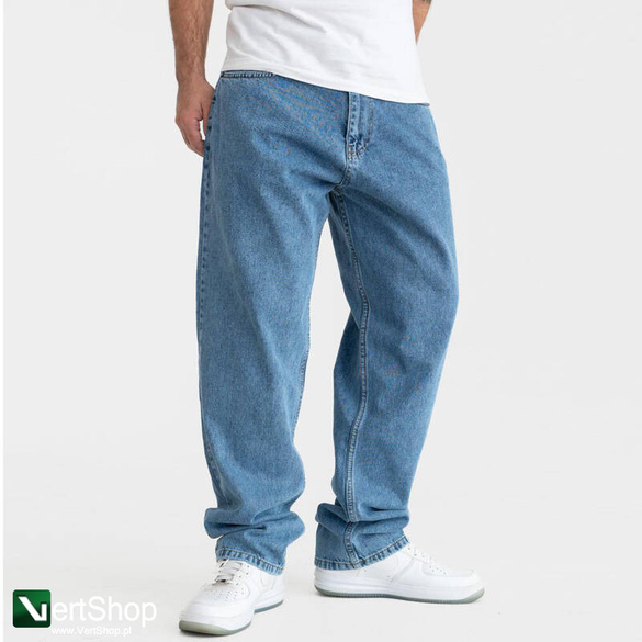 JIGGA WEAR Spodnie Jeansowe Szerokie  Baggy Męskie Niebieskie Outline