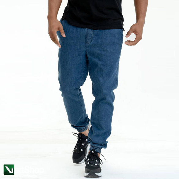 JIGGA WEAR Spodnie Jeansowe Jogger Ze Ściągaczem Męskie Niebieskie Jigga Wear Crown