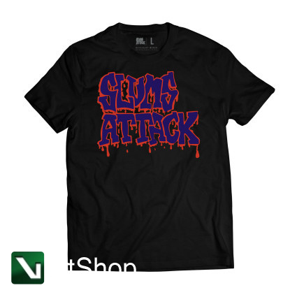 RPS KLASYKA  Koszulka Slums Attack 2 OLD LOGO (czarna)