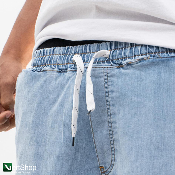 Lucky Dice LD Classic Krótkie Spodenki Jeansowe Baggy Męskie Jasne Niebieskie / Złote