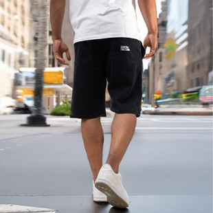 Lucky Dice LD Classic Krótkie Spodenki Jeansowe Baggy Męskie Czarne / Białe