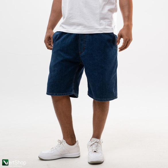 Lucky Dice LD Classic Krótkie Spodenki Jeansowe Baggy Męskie Niebieskie / Złote 