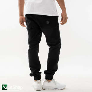 JIGGA WEAR Spodnie Materiałowe Jogger Jigga Crown Stitch Czarne / Szare