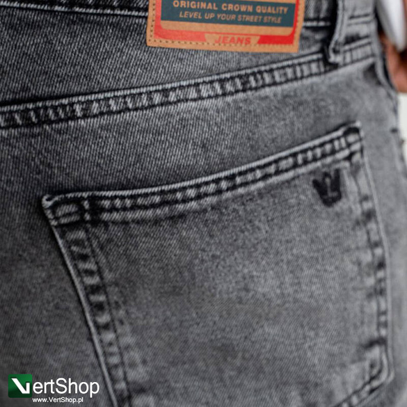 JIGGA WEAR Spodnie Jeansowe Czarne Spranie Mini Haft Logo