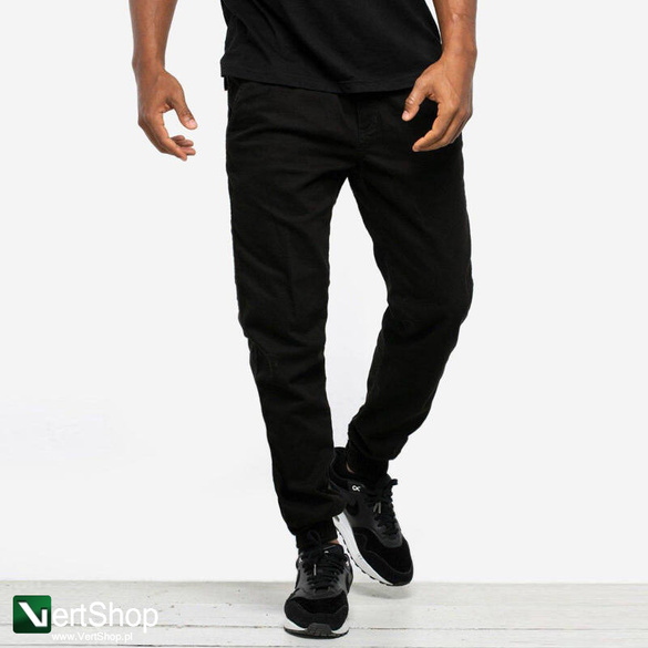 JIGGA WEAR Spodnie Jeansowe Jogger Ze Ściągaczem Męskie Czarne Jigga Wear Crown