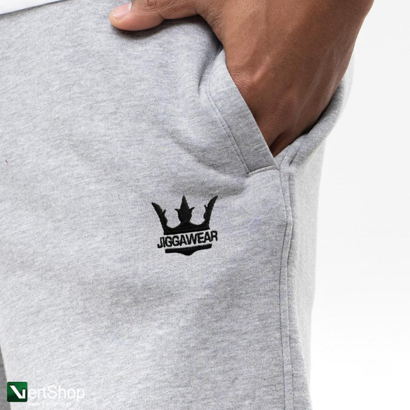 JIGGA WEAR Spodnie Dresowe Baggy Męskie  Szare Jigga Wear Haft Logo Drawcord