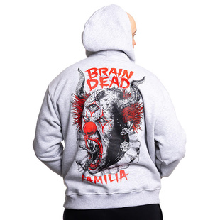 BRAINDEADFAMILIA  CLOWN BLUZA KAPTUR ZIP SZARA