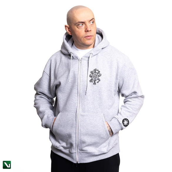BRAINDEADFAMILIA  CLOWN BLUZA KAPTUR ZIP SZARA