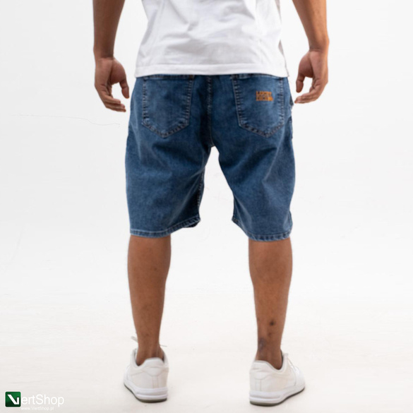 Lucky Dice LD Classic Krótkie Spodenki Jeansowe Baggy Męskie Niebieskie / Złote 